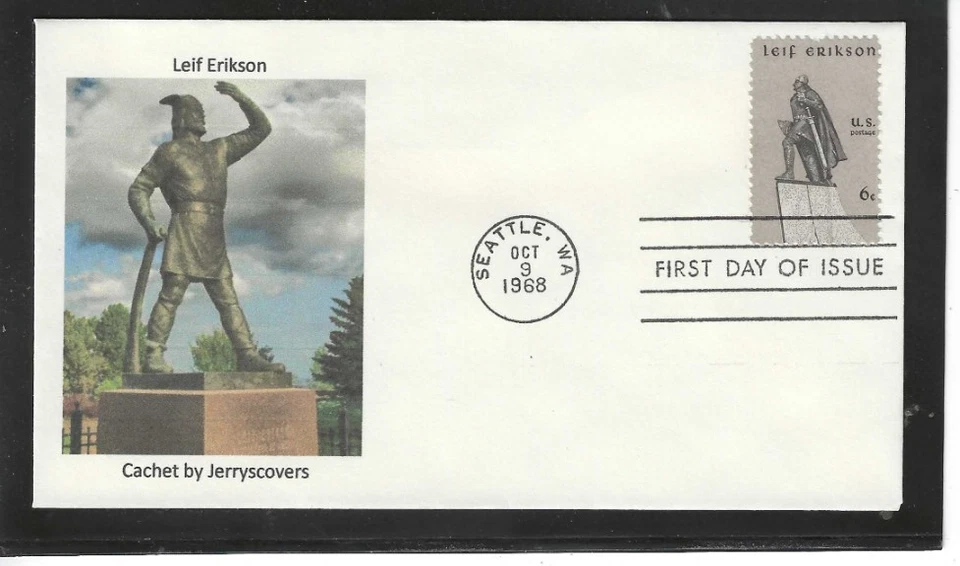 LEIF ERIKSON FDC 1968 SEATTLE, WASHINGTON JERRY'S COVERS ONLY 1 MADE - Image 1 of 1