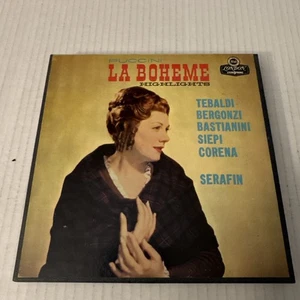 Puccini "La Boheme" Highlights 7 1/2 IPS Reel to Reel Tape London Serafin - Picture 1 of 10