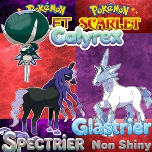 CALYREX + SPECTRIER + GLASTRIER 🌟Non shiny Untouched🔥POKEMON SCARLET & VIOLET - Picture 1 of 1