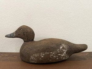 Antique Duck Decoy Swiveling Head Glass Eyes Balsa - Picture 1 of 12