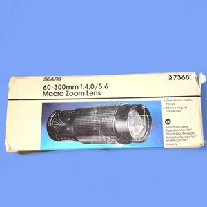 Vintage Sears 60-300mm f4.0-5.6 Macro Zoom Camera Lens For Pentax or Ricoh - Picture 1 of 9