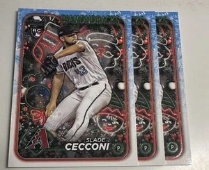 Lote (2) 2024 Topps Holiday Silver Glitter Slade Cecconi #H39 Rookie RC - Imagen 1 de 1