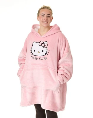 Hello Kitty Rosa Character Face Felpa con cappuccio coperta Donne - Immagine 1 di 4
