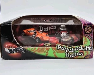 De colección 2002 HW 🔥 Juego de 2 coches reliquias psicodélicas naranja Twin Mill Red Baron - Imagen 1 de 10