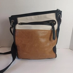 The Sak Laurel Colorblock Leder Umhängetasche schwarz beige braun - Bild 1 von 14