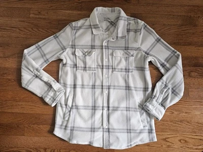 O'Neill Mujer S/P Superfleece Cazadora Camisa a Cuadros Chaqueta Blanca Gris Acogedora A Presión Foto 1 de 4