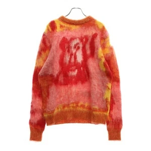 DIOR 21AW x PETER DOIG Airbrush Lion Mohair Knit Sweater Red Orange Used 3d97fd8 - Picture 1 of 6