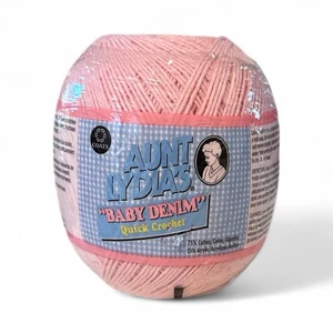 Aunt Lydia’s Baby Denim Quick Crochet Thread Baby Pink Cotton Acrylic 400 Yds - Picture 1 of 4