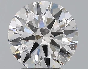 Cert. GIA 2 CT Round Brilliant Natural Mined Diamond Loose D color SI2 clarity - Picture 1 of 2