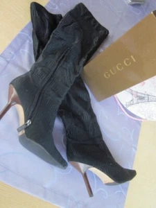 GUCCI Damenmode "extravagant" Stiefel, Gr. 38,5 C, schwarz - Bild 1 von 2