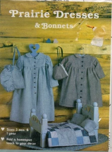 PRAIRIE DRESSES and BONNETS SEWING PATTERN SIZE 3 mo. and 1 year 1987 uncut - Picture 1 of 1