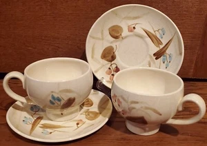 Vintage Hand Painted Random Harvest Red Wing Set/2 Teacups & Saucers EUC - Bild 1 von 12
