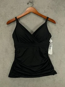 ANNE COLE NEW Womens Black Tankini Swim Top Size 34D 36DD Black Swim Tops NWT - Picture 1 of 10