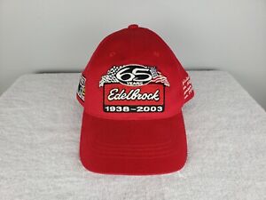 Edelbrock Hot Rod Power Tour Cap Hat 2003 65th Anniversary The Fun Team Red