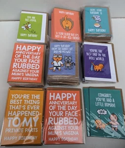 Birthday Card Funny Humour Bundle Lot X 275 Approx New With Envelopes Sealed - Picture 1 of 9