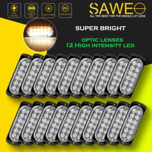 20 x Amber / White 12 LED Car Truck Hazard Flash Strobe Light - Picture 1 of 7