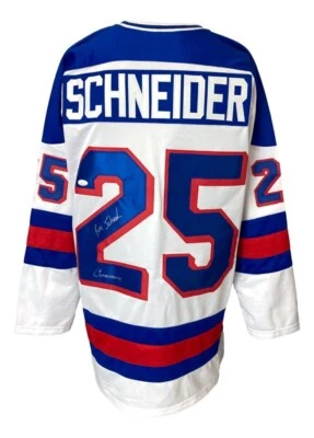 Buzz Schneider Signed 1980 Gold Medal Team USA Jersey Inscribed Coneheads (JSA) - Image 1 of 4