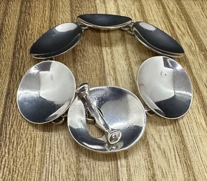 Robert Lee Morris RLM Studio Sterling Silver Concave Disc Toggle Bracelet 8 inch - Picture 1 of 7