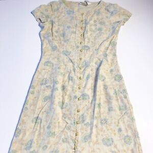 Vintage 1990s size 4 Liz Claiborne  dress blue floral print