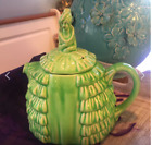 Rare Antique Sadler Green Lady Tea Pot