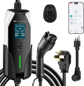 Portable Level 1&2 EV Charger, 40A 100-240V 25FT J1772 Charger, Portable EV Char - Picture 1 of 7