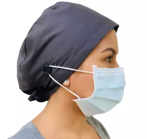 Scrub caps with buttons Nurse cap Scrub Caps for women Surgical cap Medical cap - Picture 1 of 2