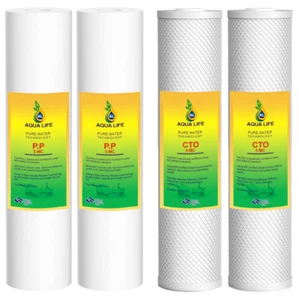 2 Pack 20" x 4.5" Whole House Big Blue Water Filter Cartridges Sediment Carbon - Picture 1 of 6