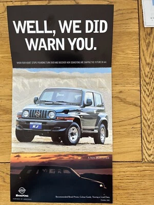 SsangYong Musso & KJ 4x4 UK Market Sales Leaflets 1995 & 1996 - Image 1 of 4