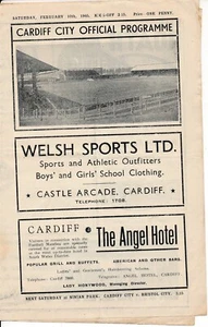 Cardiff City v Aberaman (Partido Clasificatorio Copa Guerra 10.02) 1944/1945 - Imagen 1 de 1