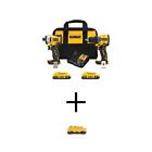 Dewalt Atomic Compact 2-Tool Kit 20V Max Li-Ion Cordless + 3 Batteries + Charger