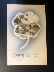 Antigua postal en relieve '"Saludos de Pascua " Hecha en Alemania - Imagen 1 de 4