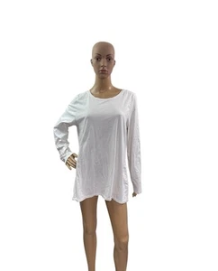 Pure J Jill Women’s Size XL Long Sleeve Round Neck Stretch Cotton Tee Off White - Imagen 1 de 5