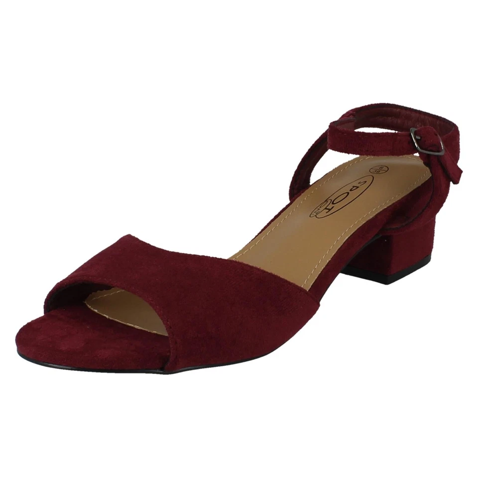 Mujer Spot On 5cm Bloque Tacón Peep Toe Verano/ Noche Sandalias con F1R2060 - Imagen 1 de 1