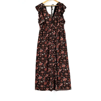 Madewell Womens Wide Leg Jumpsuit XXL Dark Floral Cottage Boho Prairie Fall - Image 1 of 4