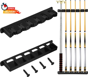 Skylety 2 Stück Pool Stick Halter Pool Queue Rack für 6 Queue Wandmontage Tisch St - Bild 1 von 7