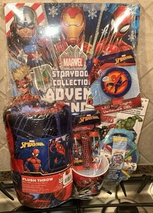(Lot) Marvel Spiderman 46x60 Plush Throw Blanket, LED Nightlight, Art Set & More - Picture 1 of 18