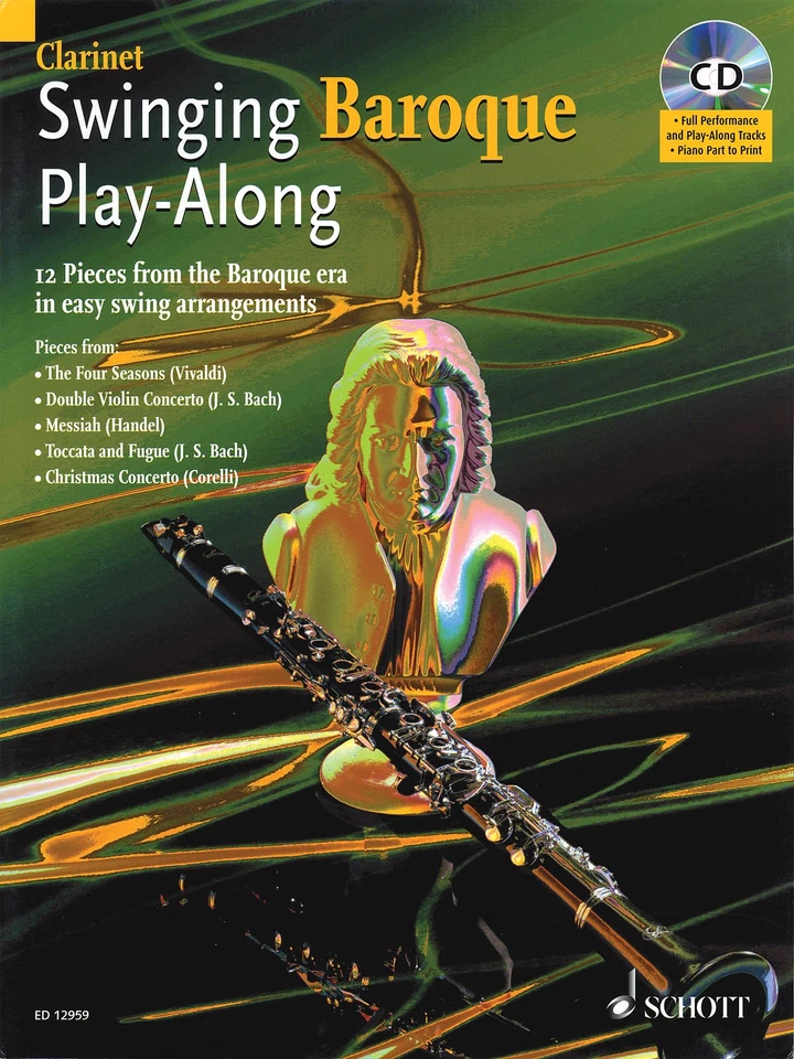 Swinging Baroque Clarinet Solo Jazz Classical Sheet Music Play-Along Book CD - Image 1 of 1