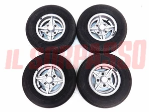 Wheels + Tires + Innocenti Caps Mini Minor Cooper Or Fiat 500 Abarth - Picture 1 of 7