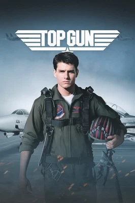 NEW TOP GUN 1986 MOVIE POSTER PREMIUM WALL ART PRINT SIZE A5-A1 - Image 1 of 4