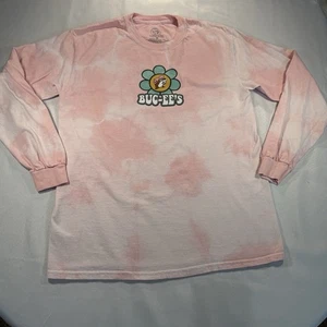 Bucees Buc-ees Be Kind Womans Sz M Long Sleeve T-Shirt Pink Tie Dye Gas Station - Picture 1 of 11