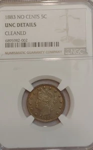 1883 Liberty Head "V" Nickel. No Cents - Picture 1 of 5