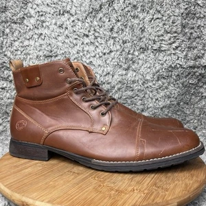 Steve Madden Schnürstiefel Herren 12 Kadett Kunstleder Braun Freizeit Reißverschluss - Bild 1 von 9