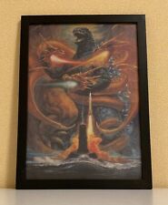 Godzilla framed clear file poster Ohrai Noriyoshi art King Ghidorah  TOHO Japan
