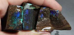 Boulder Opal Rub Parcel From Winton Blue Green Opal 263.6 Carats Lapidary Rough - Foto 1 di 21