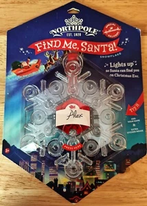 Hallmark Northpole Find Me Babbo Natale illuminato fiocco di neve trasparente - nuovo con scatola - Foto 1 di 3