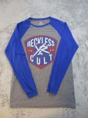 Camisa Y&R Young & Reckless Para Hombre Grande Gris Azul Culto Raglán Manga Larga Foto 1 de 4