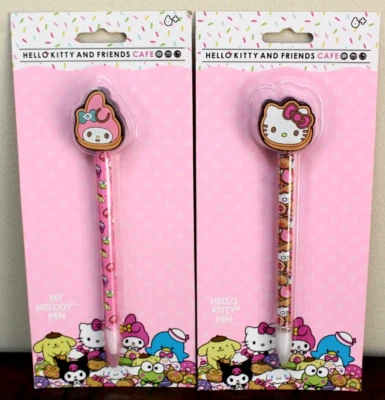 全新 Hello Kitty + My MELODY 笔 批量 2 件套 收藏品 Hello Kitty & Friends 咖啡馆 — 第 1/2 张图片