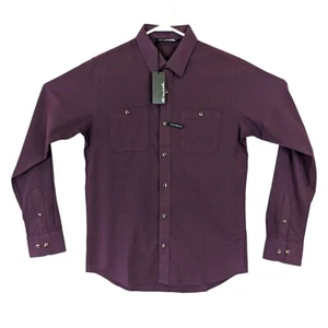 Travis Mathew Mens Small Mauve Cloud Flannel Button Up Collared Shirt 1MX435 New - Picture 1 of 8