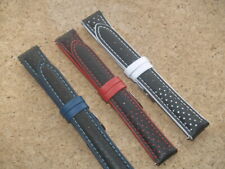 18mm GENOA COLOR CONTRAST LEATHER PERFORATED MENS SPORTS WATCH STRAP