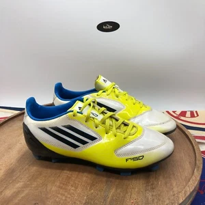 ADIDAS Men's F-50 Traxion Soccer Cleats Boots White Yellow Size 5 Women 6 V21315 - Picture 1 of 8